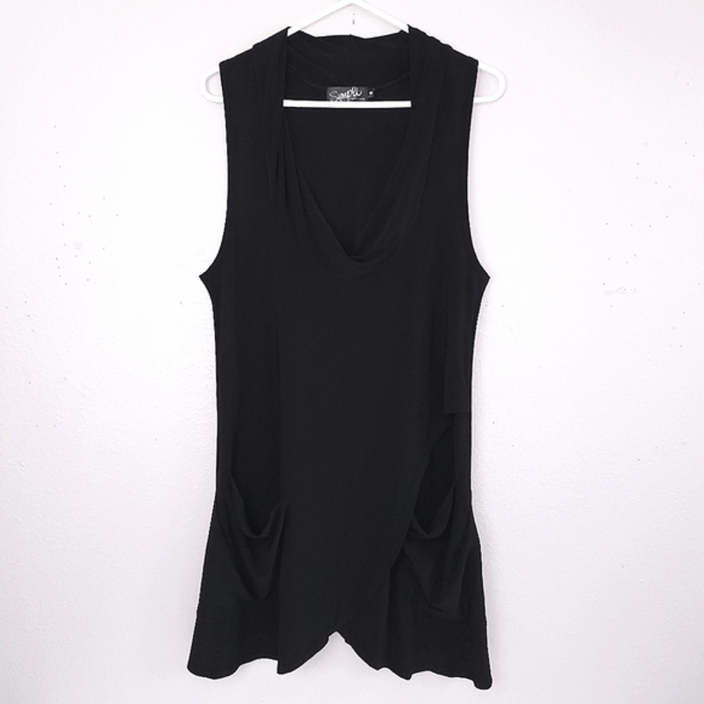 SYMPLI Tunic Sleeveless Smock Black Size 8